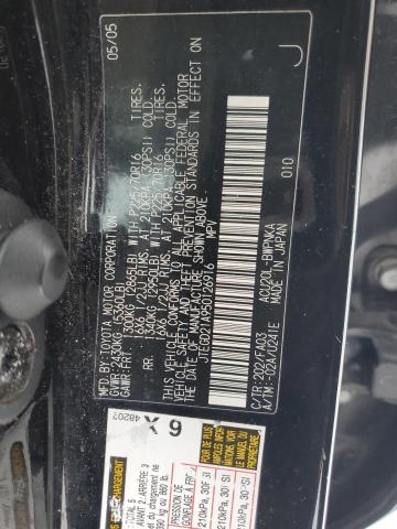 JTEGD21A950126916 - 2005 TOYOTA HIGHLANDER BLACK photo 12