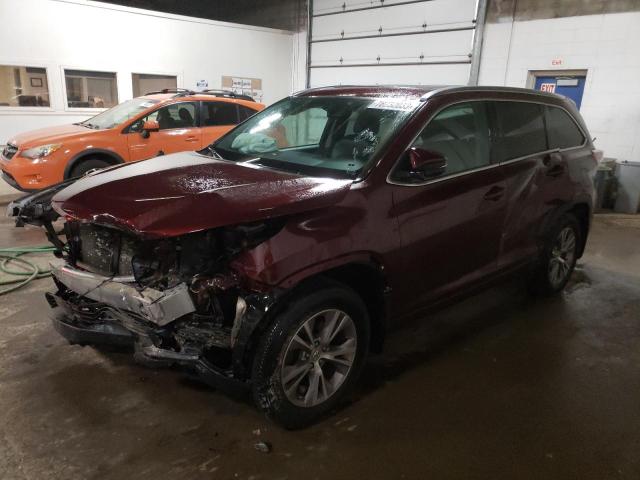 5TDJKRFH2FS221301 - 2015 TOYOTA HIGHLANDER XLE BURGUNDY photo 1