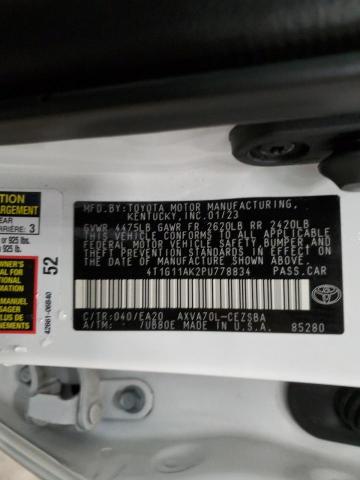 4T1G11AK2PU778834 - 2023 TOYOTA CAMRY SE NIGHT SHADE WHITE photo 13