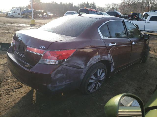 1HGCP3F86BA020680 - 2011 HONDA ACCORD EXL MAROON photo 3