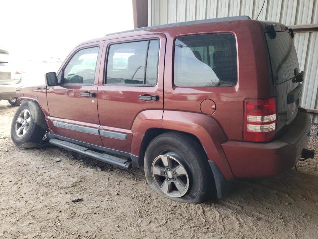 1J8GP28K18W258296 - 2008 JEEP LIBERTY SPORT BURGUNDY photo 2