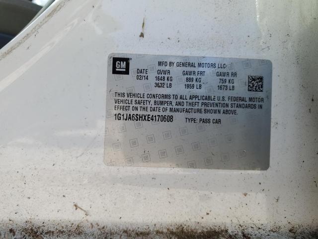 1G1JA6SHXE4170608 - 2014 CHEVROLET SONIC LS თეთრი ფოტო 12