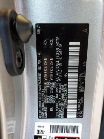 5TDYRKEC1MS069466 - 2021 TOYOTA SIENNA XLE SILVER photo 13