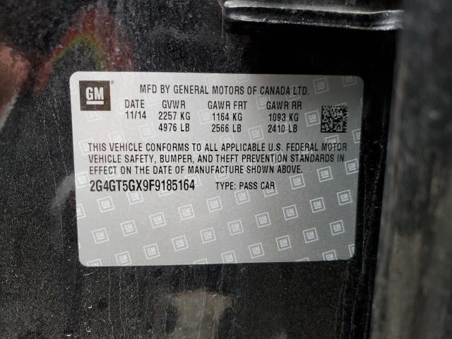 2G4GT5GX9F9185164 - 2015 BUICK REGAL GS Қара фото 12