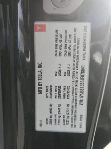 5YJ3E1EB6JF078641 - 2018 TESLA MODEL 3 Qara foto 13