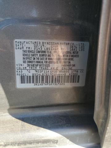 3N1AB7AP1KY319325 - 2019 NISSAN SENTRA S GRAY photo 12