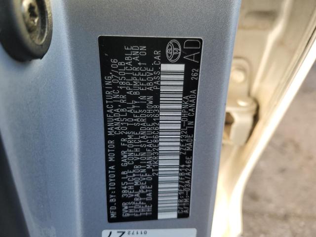 2T1KR32E86C621638 - 2006 TOYOTA COROLLA MA XR SILVER photo 12