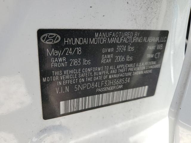 5NPD84LF3JH368534 - 2018 HYUNDAI ELANTRA SEL WHITE photo 12