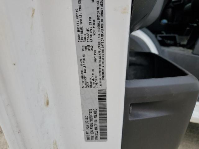 3C6LRVDG7ME517470 - 2021 RAM PROMASTER 2500 HIGH WHITE photo 14