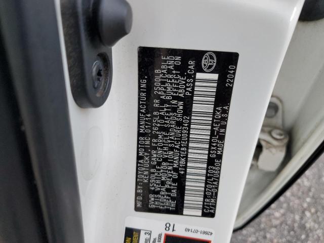 4T1BK1EB1EU093402 - 2014 TOYOTA AVALON BASE 白色 照片 12