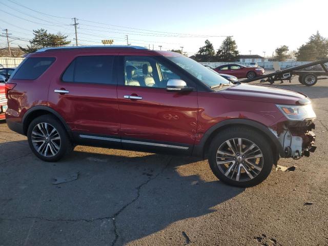 1FM5K8HT9HGD38444 - 2017 FORD EXPLORER PLATINUM RED photo 4