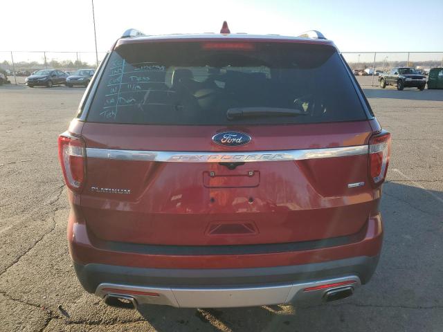 1FM5K8HT9HGD38444 - 2017 FORD EXPLORER PLATINUM RED photo 6