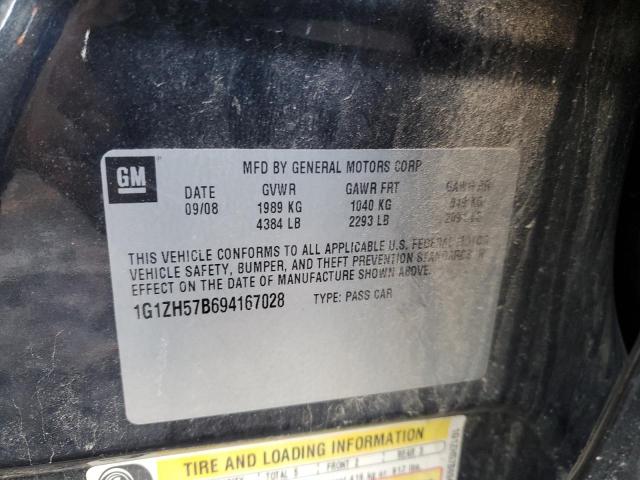 1G1ZH57B694167028 - 2009 CHEVROLET MALIBU 1LT Czarny zdjęcie 12