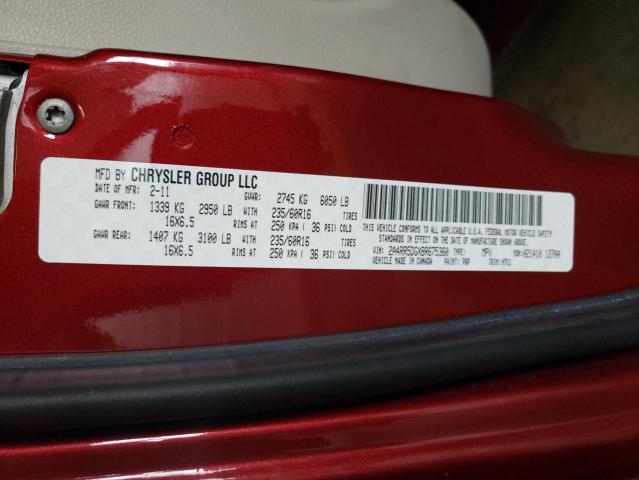 2A4RR5DGXBR675360 - 2011 CHRYSLER TOWN & COU TOURING RED photo 13
