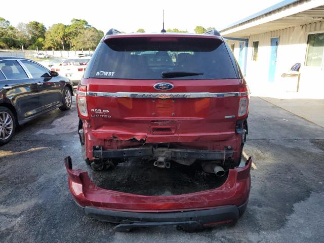 1FM5K8F88EGB08114 - 2014 FORD EXPLORER LIMITED RED photo 6