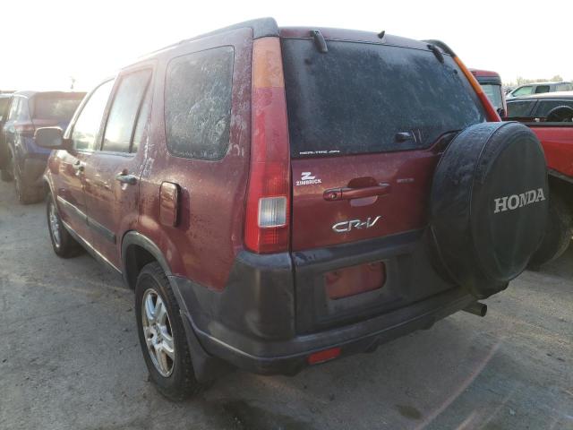 JHLRD78834C047772 - 2004 HONDA CR-V EX MAROON photo 2