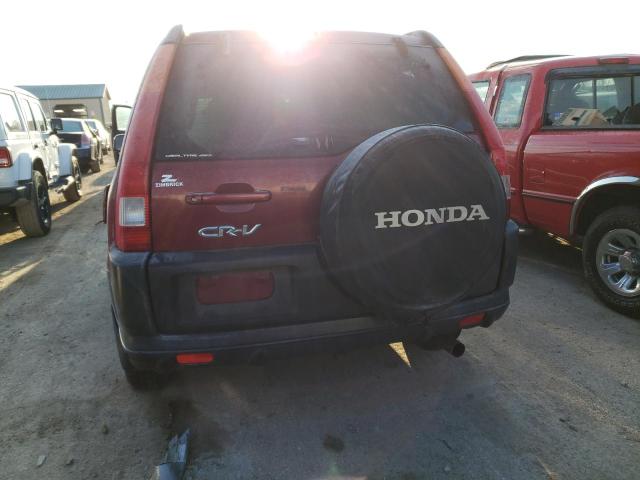 JHLRD78834C047772 - 2004 HONDA CR-V EX MAROON photo 6