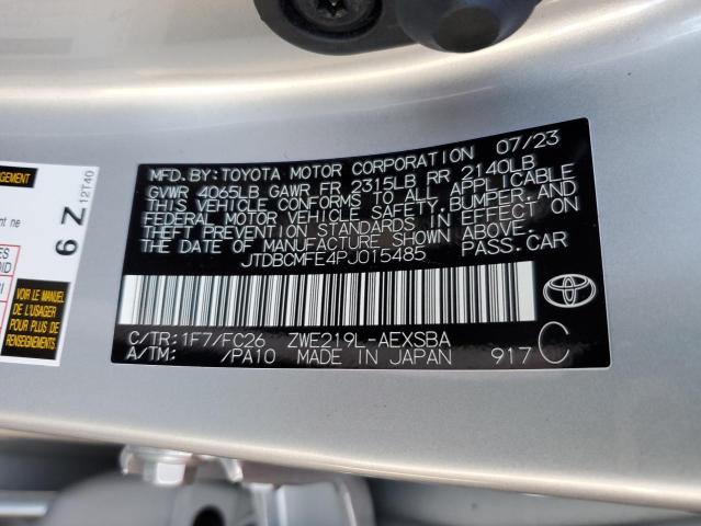 JTDBCMFE4PJ015485 - 2023 TOYOTA COROLLA LE SILVER photo 12