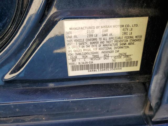 1N4BL11D45C350444 - 2005 NISSAN ALTIMA SE BLUE photo 13