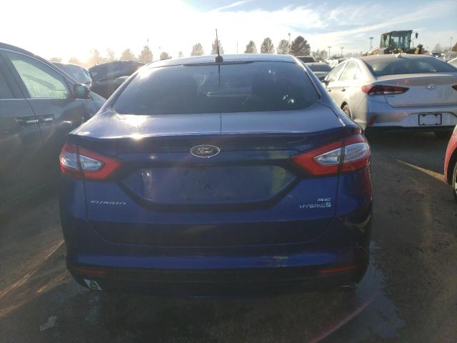 3FA6P0LU2FR243389 - 2015 FORD FUSION SE HYBRID BLUE photo 6