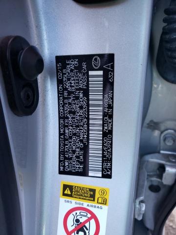 JTHKD5BH3F2233959 - 2015 LEXUS CT 200 SILVER photo 12