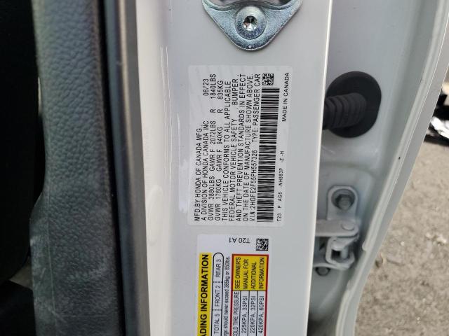 2HGFE2F55PH557326 - 2023 HONDA CIVIC SPORT WHITE photo 13