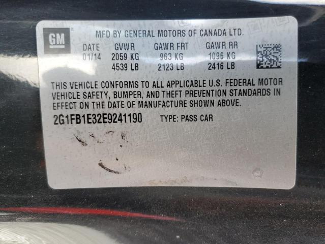 2G1FB1E32E9241190 - 2014 CHEVROLET CAMARO LT BLACK photo 12