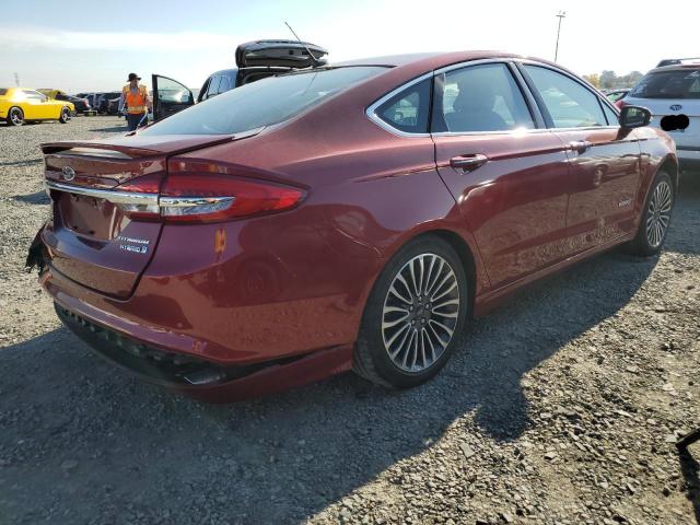 3FA6P0RU2HR260977 - 2017 FORD FUSION TITANIUM HEV BURGUNDY photo 3