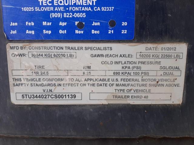 5TU344027CS001139 - 2012 CONS TRAILER BLACK photo 10