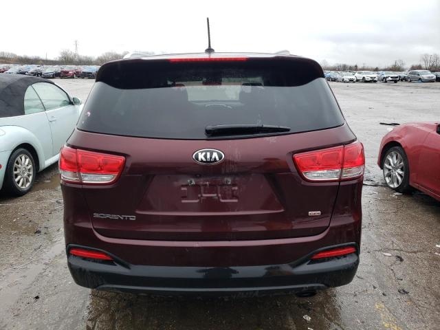 5XYPG4A37GG128119 - 2016 KIA SORENTO LX BURGUNDY photo 6