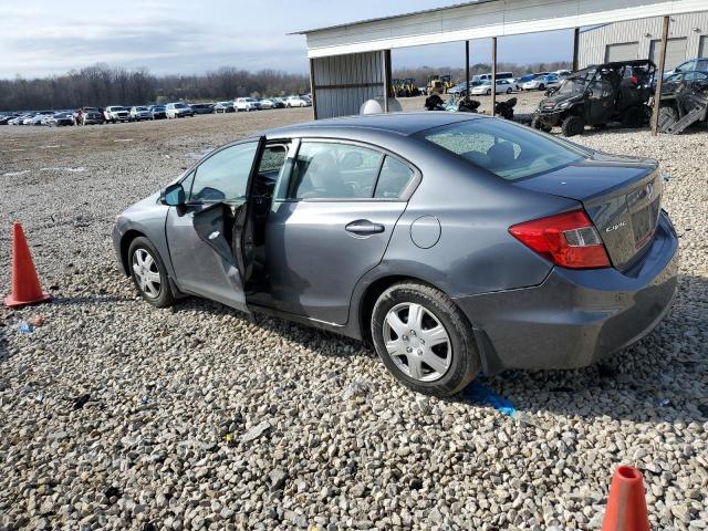 19XFB2F57CE093257 - 2012 HONDA CIVIC LX GRAY photo 2