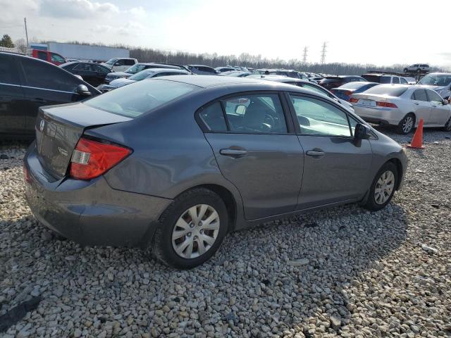 19XFB2F57CE093257 - 2012 HONDA CIVIC LX GRAY photo 3