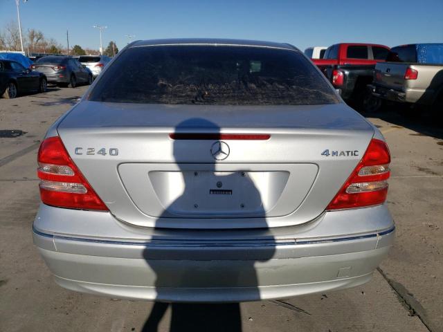 WDBRF81J04F451149 - 2004 MERCEDES-BENZ C 240 4MATIC SILVER photo 6