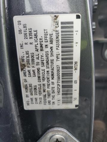 1HGCP2F71AA000627 - 2010 HONDA ACCORD EX CHARCOAL photo 13