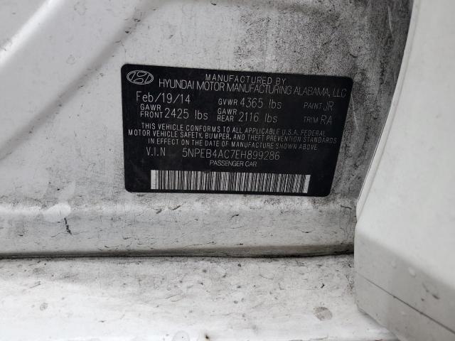 5NPEB4AC7EH899286 - 2014 HYUNDAI SONATA GLS WHITE photo 12