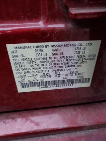 1N4BL21E48C241114 - 2008 NISSAN ALTIMA 3.5SE RED photo 12