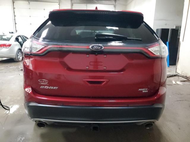 2FMPK4J85HBB78996 - 2017 FORD EDGE SEL RED photo 6