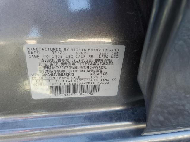 3N1CN8EV9ML863442 - 2021 NISSAN VERSA SV GRAY photo 12