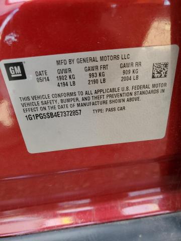 1G1PG5SB4E7372857 - 2014 CHEVROLET CRUZE LTZ RED photo 12