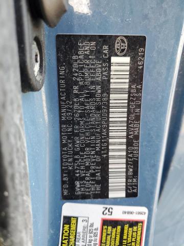 4T1G11AK9PU097389 - 2023 TOYOTA CAMRY SE NIGHT SHADE BLUE photo 12