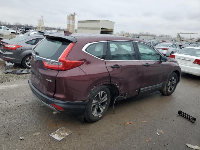 2HKRW6H37KH229708 - 2019 HONDA CR-V LX MAROON photo 3