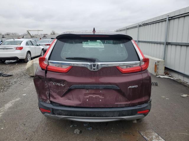 2HKRW6H37KH229708 - 2019 HONDA CR-V LX MAROON photo 6