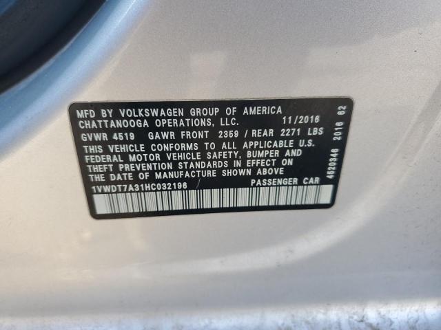 1VWDT7A31HC032196 - 2017 VOLKSWAGEN PASSAT R-LINE Silber Foto 13