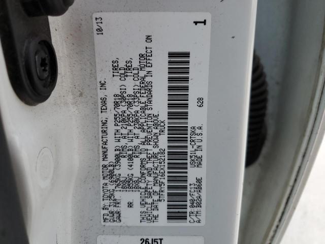 5TFRY5F16EX152182 - 2014 TOYOTA TUNDRA DOUBLE CAB SR/SR5 WHITE photo 13