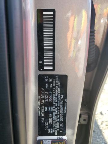 3KPF54AD4PE550744 - 2023 KIA FORTE GT LINE SILVER photo 13