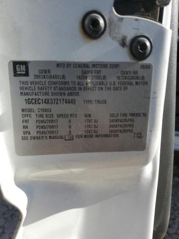 1GCEC14X37Z174449 - 2007 CHEVROLET SILVERADO C1500 CLASSIC Ağ foto 12
