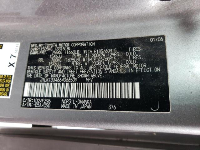 JTLKT334664066509 - 2006 TOYOTA SCION XB SILVER photo 12