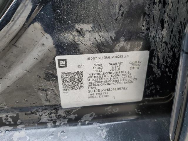 1G1JB5SH8J4109792 - 2018 CHEVROLET SONIC LS შავი ფოტო 13