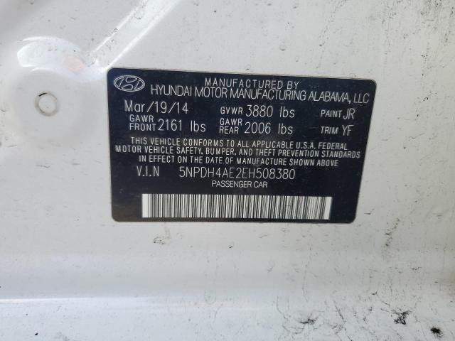 5NPDH4AE2EH508380 - 2014 HYUNDAI ELANTRA SE WHITE photo 12