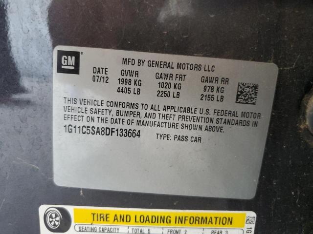 1G11C5SA8DF133664 - 2013 CHEVROLET MALIBU 1LT Сұр фото 12